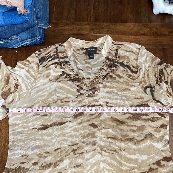 Lane Bryant semi sheer animal print blouse - Picture 10 of 11